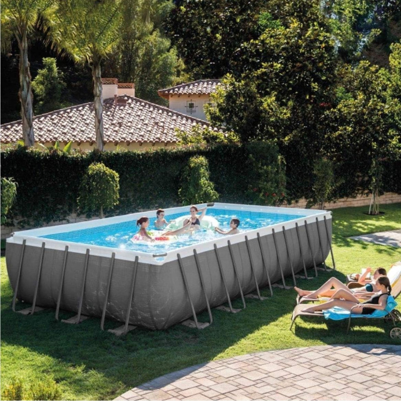 Intex Rectangular Ultra Xtr Frame Metal Pool, 24Ft X 12Ft X 52
