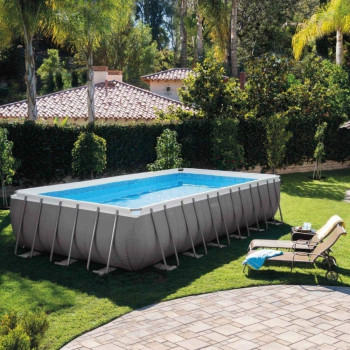Intex Rectangular Ultra Frame Swimming Big Pools With Filter Pump And Ladder