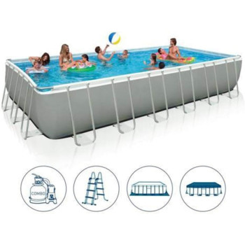 Intex Rectangular Ultra Frame Swimming Big Pools With Filter Pump And Ladder