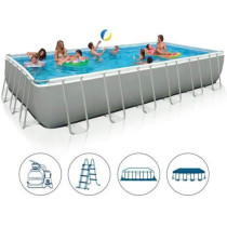 Intex Rectangular Ultra Frame Swimming Big Pools With Filter Pump And Ladder