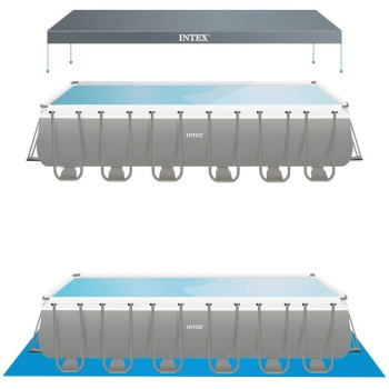 Intex Rectangular Ultra Frame Swimming Big Pools With Filter Pump And Ladder