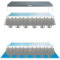 Intex Rectangular Ultra Frame Swimming Big Pools With Filter Pump And Ladder