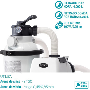 Intex Plastic Corded Electric Sand Filter Pump, 1500 Gph
