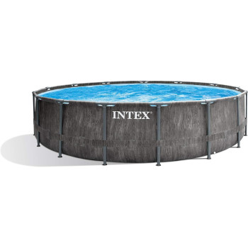 Intex Round Greywood Prism Frame Premium Pool Set, 73.4 Kilograms