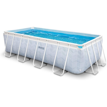 Intex Polyvinyl Chloride Chevron Rectangular Tubular Pool Kit
