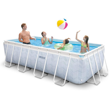 Intex Polyvinyl Chloride Chevron Rectangular Tubular Pool Kit