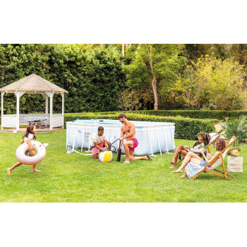 Intex Polyvinyl Chloride Chevron Rectangular Tubular Pool Kit
