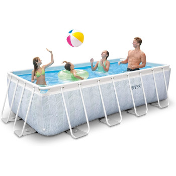 Intex Polyvinyl Chloride Chevron Rectangular Tubular Pool Kit
