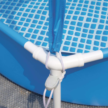 Intex Round Canopy Metal Frame Pool, Metal, Blue, 700 Liters