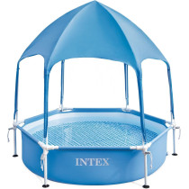 Intex Round Canopy Metal Frame Pool, Metal, Blue, 700 Liters