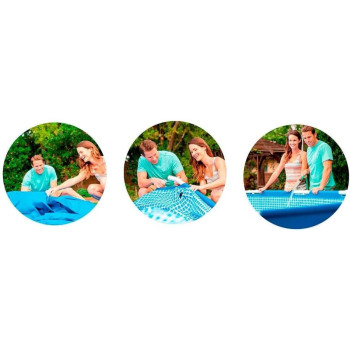 Intex Round Alloy Steel Frame Swimming Pool, Blue, 6500 Liters
