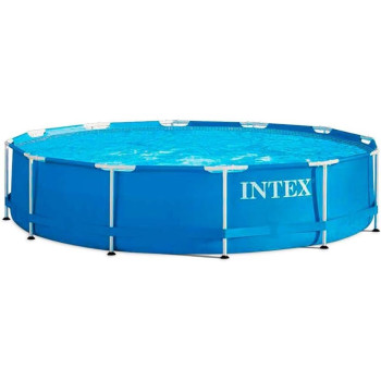 Intex Round Alloy Steel Frame Swimming Pool, Blue, 6500 Liters