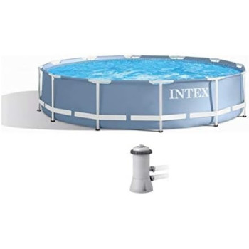 Intex Round Prism Frame Pool With Filter Pump, 25 Kilograms