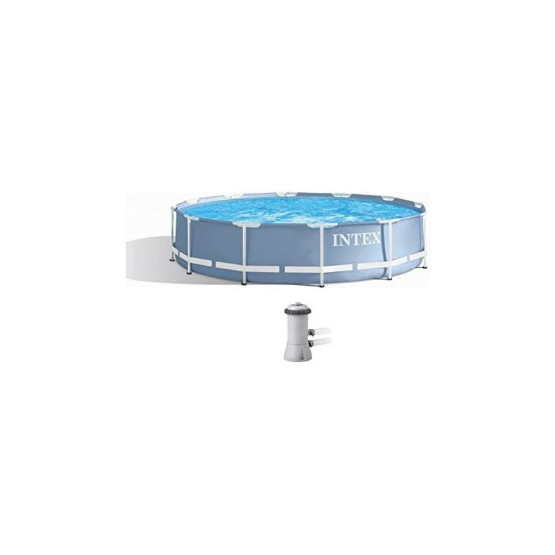 Intex Round Prism Frame Pool With Filter Pump, 25 Kilograms
