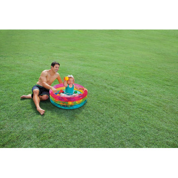 Intex Round Inflatable Baby 50 Balls Pit, Multi Color