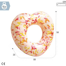 Intex Multi-Color Polyvinyl Chloride Sprinkle Donut Heart Tube