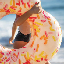 Intex Multi-Color Polyvinyl Chloride Sprinkle Donut Heart Tube