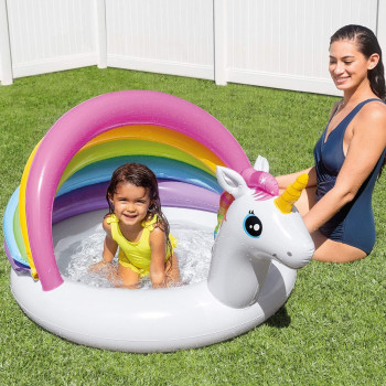 Intex Vinyl Round Unicorn Baby Pool, 12 Gallons, ‎3.84 Pounds