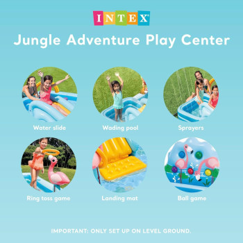 Intex Rectangular Jungle Adventure Inflatable Play Center, Blue