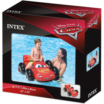 Intex Polyvinyl Chloride Multi-Colour Cars Ride-On, 57516