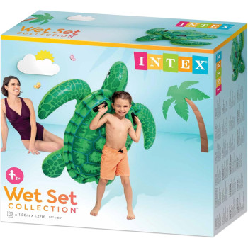 Intex Lil Sea Turtle Ride On Swimming Pool Beach Toy, Green
