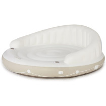 Intex Canopy Island Luxury 2 Person Pool Float With Detachable Fabric Sun Shade, Backrest, Built In Cup Holders, And Grab Rope, White