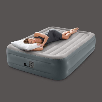 Intex Dura-Beam Series Essential Rest Airbed With Internal Electric Pump, Bed Height 18, Queen