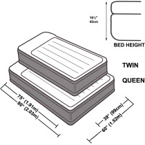 Intex Dura-Beam Plus Series Deluxe Pillow Rest Raised Airbed, Light Grey, Queen