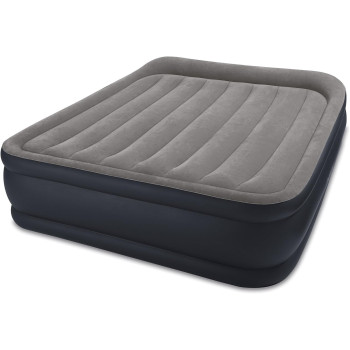 Intex Dura-Beam Plus Series Deluxe Pillow Rest Raised Airbed, Light Grey, Queen