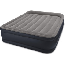 Intex Dura-Beam Plus Series Deluxe Pillow Rest Raised Airbed, Light Grey, Queen