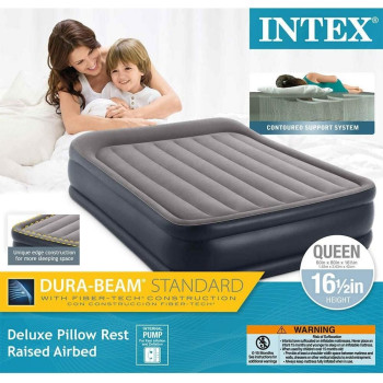 Intex Pillow Dura-Beam Series Rest Raised Airbed With Internal Pump