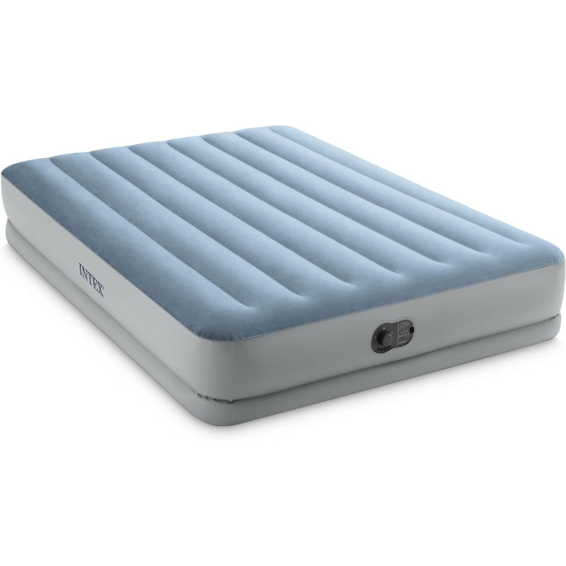 Intex Polyvinyl Chloride Queen Dura Beam Comfort Airbed With Fastfill USB Pump, Red