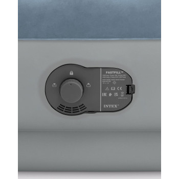 Intex Dura Beam Plus Mid Rise Air Mattress Fiber Tech, Queen Size Built In Usb Electric Pump 14In Bed Height 600LB Weight Capacity