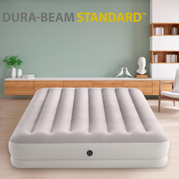 Intex Queen Dura Beam Prestige Mid Rise Airbed W/ USB 150, 1.52M X 2.03M X 30Cm