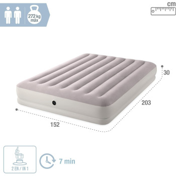 Intex Queen Dura Beam Prestige Mid Rise Airbed W/ USB 150, 1.52M X 2.03M X 30Cm