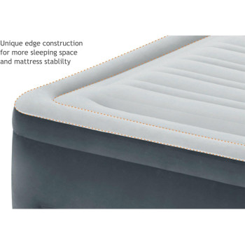 Intex Plush Elevated Dura Beam Airbed With Built-In Electric Pump, Queen