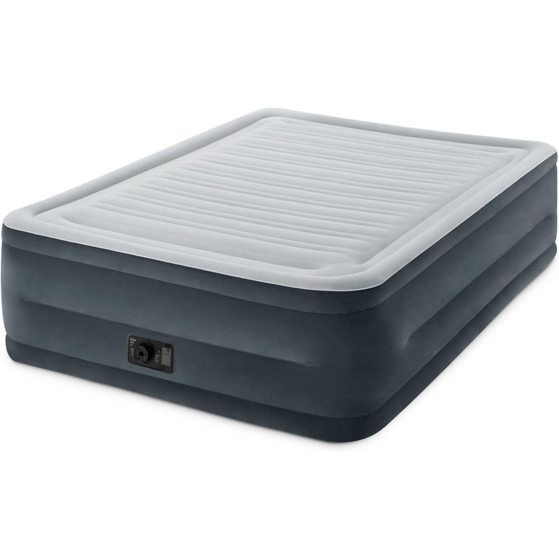 Intex Plush Elevated Dura Beam Airbed With Built-In Electric Pump, Queen