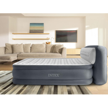 Intex Queen Dura Beam Series Headboard Airbed, Multicolour