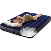Intex Dura Beam Standard Downy Air Mattress Fiber Tech Full Size 10In Bed Height 600Lb Weight Capacity Pump Sold Separately, Blue