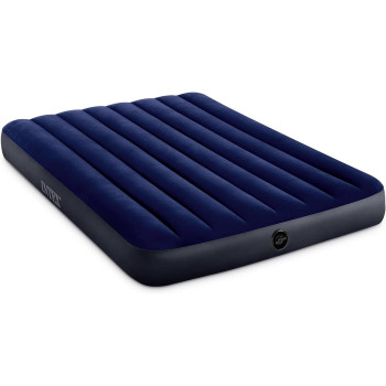 Intex Dura Beam Standard Downy Air Mattress Fiber Tech Full Size 10In Bed Height 600Lb Weight Capacity Pump Sold Separately, Blue