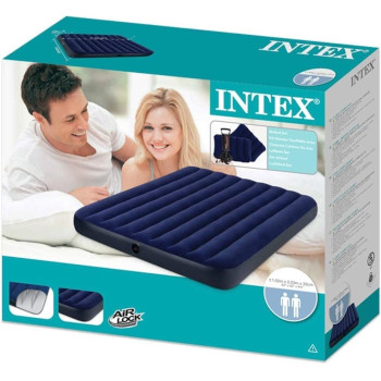 Intex Sleeping Downy Queen Set Air Mattresses, Blue, Medium