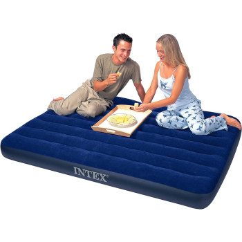 Intex Sleeping Downy Queen Set Air Mattresses, Blue, Medium