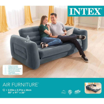 Intex Polyester Rectangular Pull-Out Sofa, 200 Kilograms