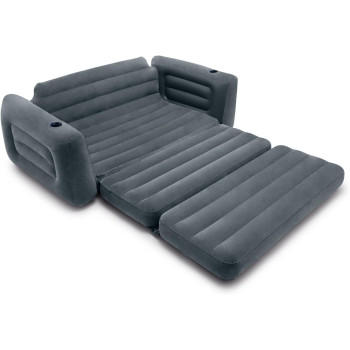 Intex Velvet Pull-Out Inflatable Bed Series, Grey, 440 Pounds