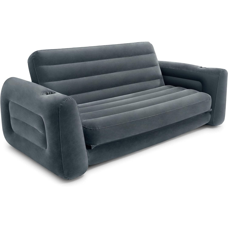 Intex Velvet Pull-Out Inflatable Bed Series, Grey, 440 Pounds