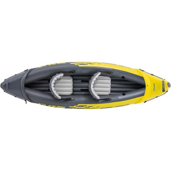 Intex Explorer K2 Inflatable Kayak Set Includes Deluxe 86In Aluminum Oars And High Output Pump Superstrong Pvc Adjustable Seats With Backrest 2 Person 400LB Weight Capacity