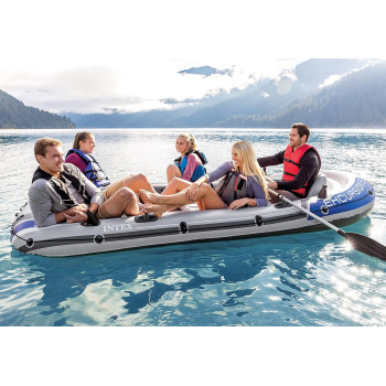 Intex Excursion Inflatable Boat Set With Aluminium Oars And Pump