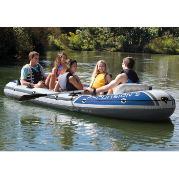Intex Excursion Inflatable Boat Set With Aluminium Oars And Pump