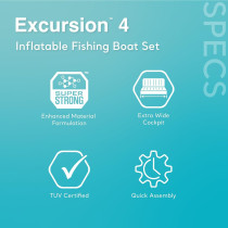 Intex Excursion Inflatable Boat Series, Grey, Polyvinyl Chloride