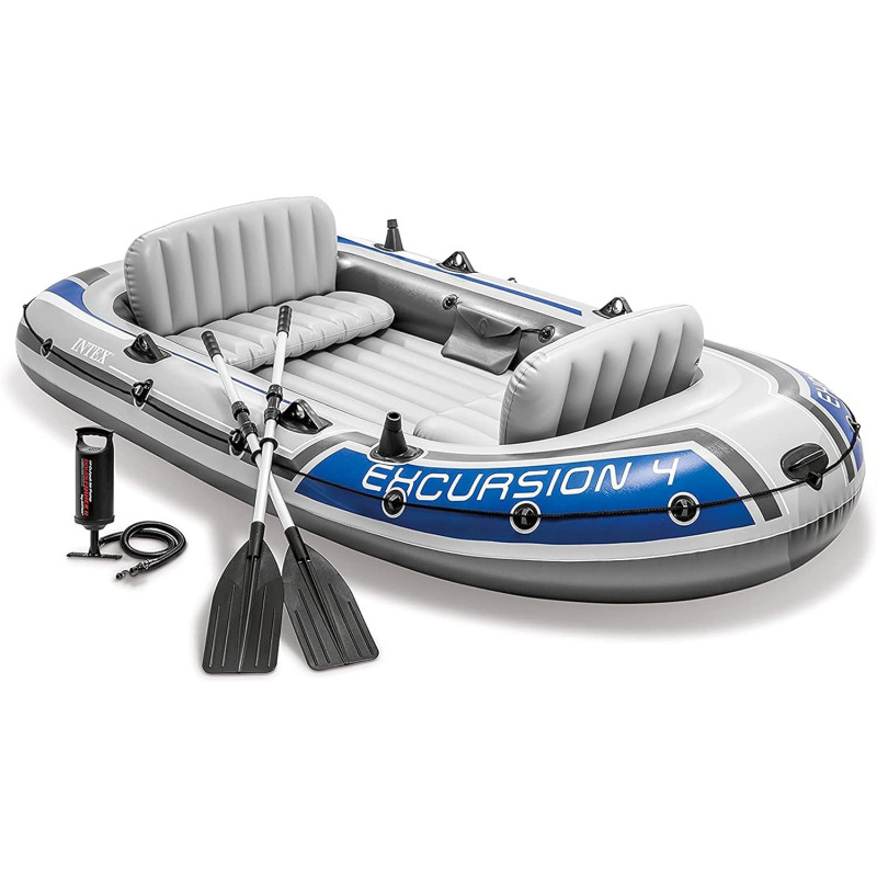 Intex Excursion Inflatable Boat Series, Grey, Polyvinyl Chloride